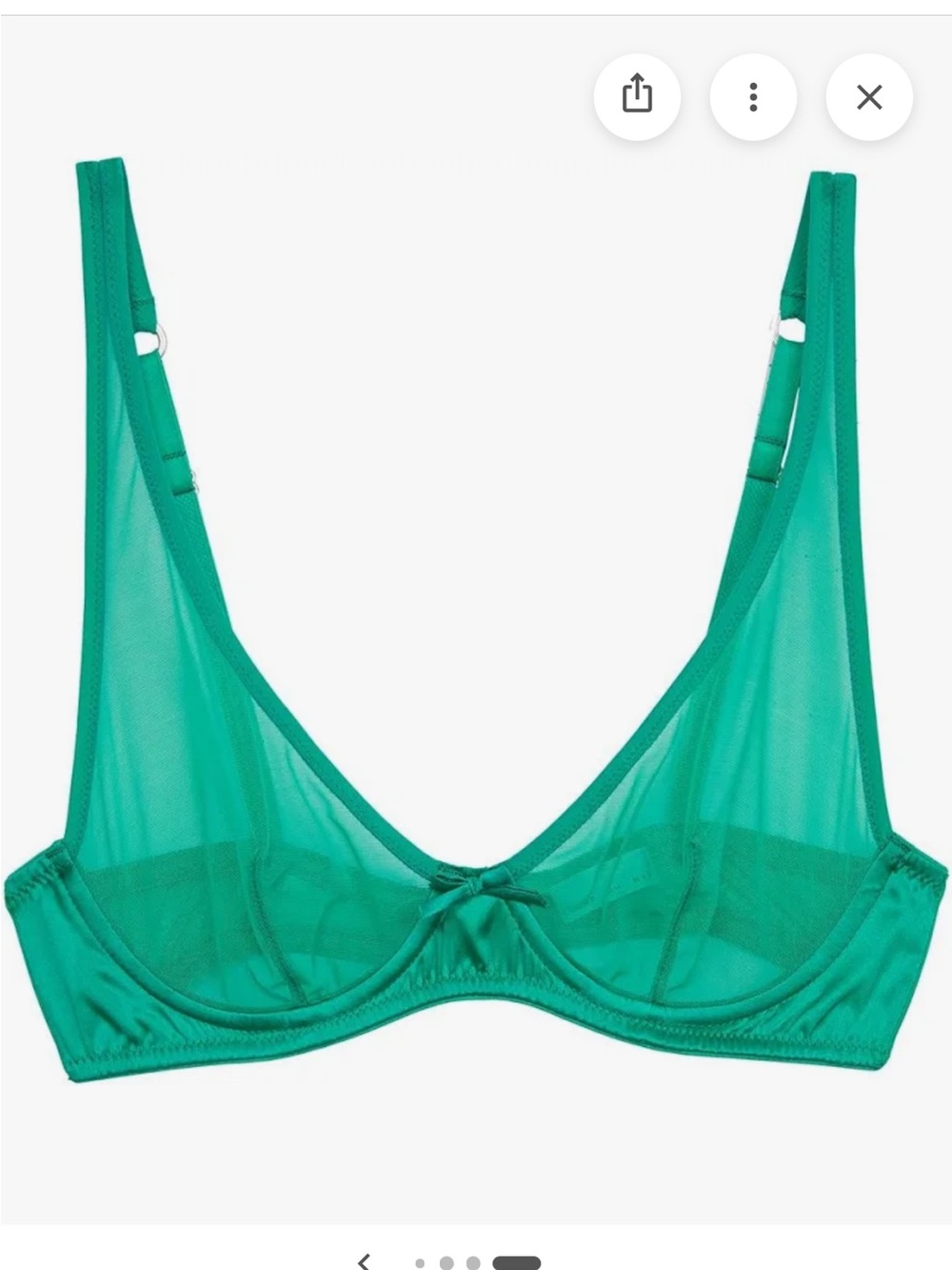 FLEUR DU MAL | mesh demi bra in emerald 36B